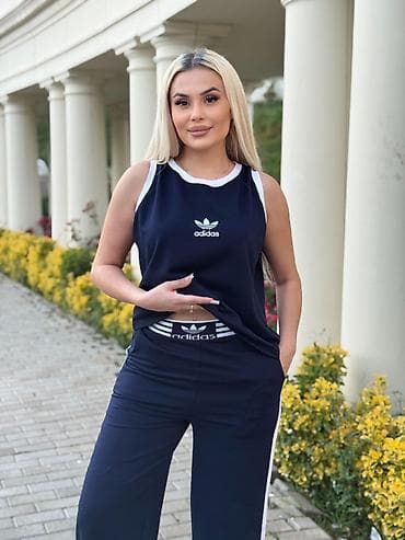 Şəxsi əşyalar: Qadınlar üçün Adidas iki hissəli idman dəsti - Üst: qolsuz, rahat — 3