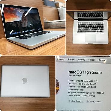 midi klaviatura: Apple MacBook Pro 15" (Mid 2012) - Ekran: 15.4", LED‑backlit, şüşəli — 1