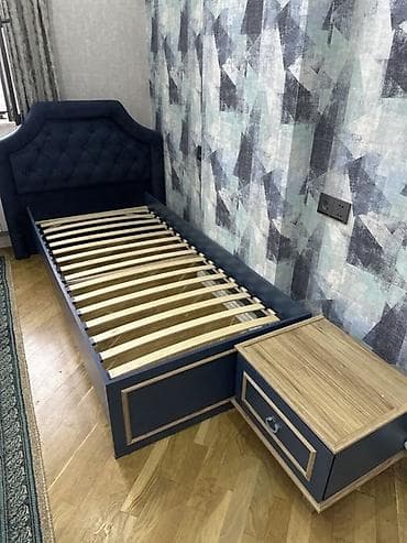 Для девочки и мальчика, Б/у, Односпальная кровать, Тумба