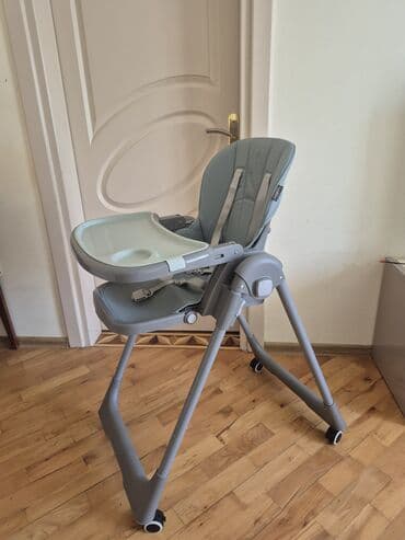 детский стол для кормления: Uşaq yemək stulu – Kidilo (boz rəng) - Rahat və geniş oturacaq — 2