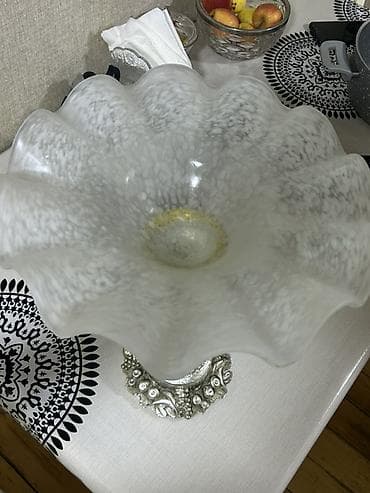 aksesuar qabi: Dekorativ şüşə meyvə qabı – heykəlvari dayaqlı - Üst hissə — 2