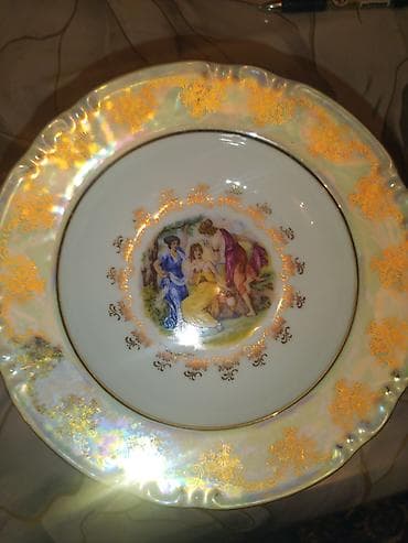 süfrə: Boşqablar, 1 əd, rəng - Qızılı, Farfor — 2