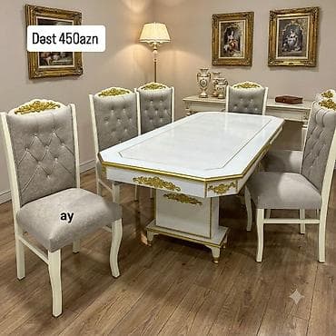 sdullar: NƏRGİZ masa dəsti👑 Yüksək keyfiyyətlə Qiymət: Masa 2x1 +6 stul ✨️ 459₼ — 3