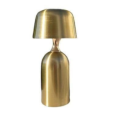 ekran ucun sekiller: Metallik qızılı rəngdə stolüstü lampa - Material: fırçalanmış metal — 2