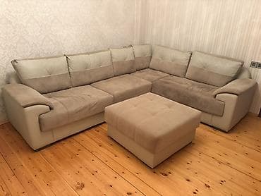 stul ev: L formalı künc divanı və puf - Dizayn: Müasir L formalı künc divan — 1