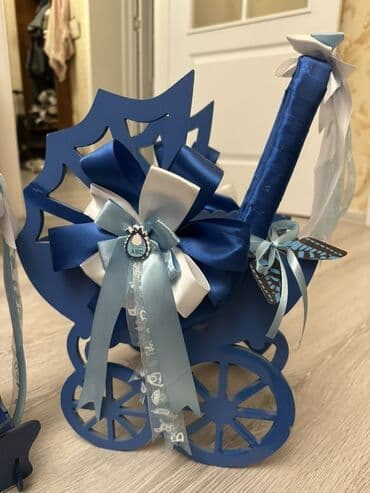 yeni il qutuları: Mavi temalı bəbək tədbiri üçün dekor dəsti - Yeni doğulan oğlan — 2