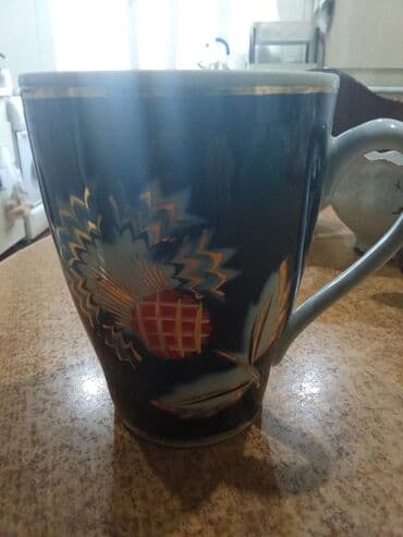 icki: Fincanlar, rəng - Göy, Keramika, 1 əd — 3