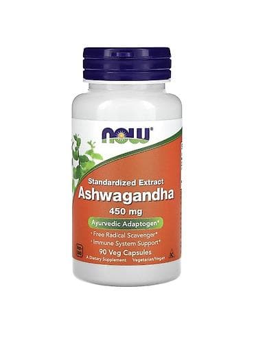 Bədənə qulluq: NOW Foods Ashwagandha – Standartlaşdırılmış Ekstrakt, 450 mq, 90 bitki — 1
