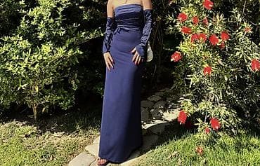 Qadın axşam/libas - Rəng: tünd göy (navy) - 80 Azn alınıb bir dəfə — 2