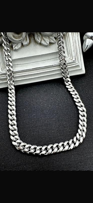 Kişi üçün kubalı (Cuban) zəncir seti - Material: metal ərintisi