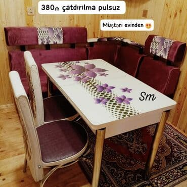 mətbəx stol: Mətbəx üçün, Yeni, Açılan, Dördbucaq masa, 4 stul — 27