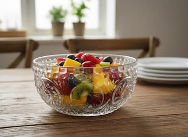 kalidor ucun alcipan fiqurlari: Xrustal meyvə qabı - Material: qalın şüşə (kristal tipli), şəffaf - — 1