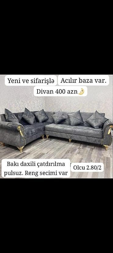 Künc divan, Qonaq otağı üçün, Bazalı, Açılan