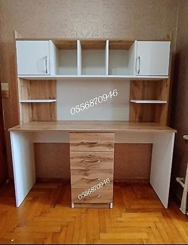 Düz masa, Stulsuz, Polkalı, Siyirməli, Rusiya, Sadə laminat