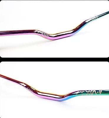 velosipet hisseleri: Məhsul: Velosiped sükanı – rəngli “oil-slick/neo-chrome” örtüklü — 5