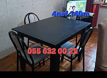 metbex stol stulu: Mətbəx üçün, Yeni, Açılmayan, Dördbucaq masa, 4 stul — 2