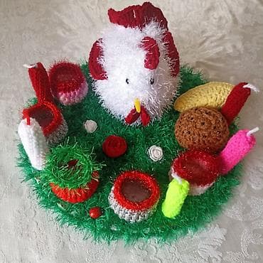 Əl işi toxunma dekor dəsti – “Toyuq və həyət” kompozisiyası - Mövzu