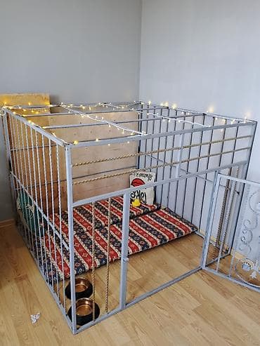 taxda qefes: Metaldan geniş ev tipi it qəfəsi / playpen - Material: qalın metal — 2