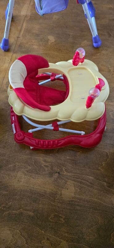 yagis ucun plas: Uşaq gəzdiricisi (Babyland) - Rəng: qırmızı/bej - Yumşaq tekstilli — 2