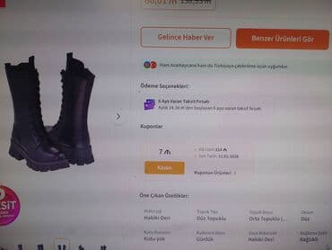 qiz ucun botlar: Ölçü: 39, rəng - Qara, Yeni — 6