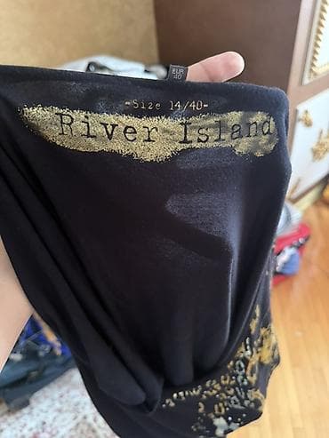 stringer alt geyimi: Qadın qara bluz/paytaxt üst geyimləri – 2 ədəd dəst 1) River Island — 3