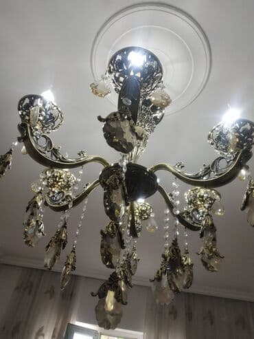 чешская люстра: Çılçıraq, 6 lampa, Xrustal — 2