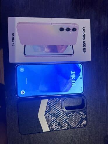 telfon ayfon: Samsung Galaxy A55, 256 GB, rəng - Çəhrayı, Barmaq izi, Face ID — 1