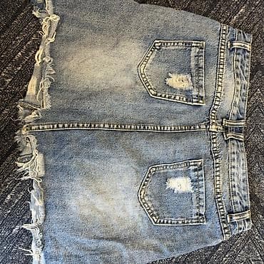 Məhsul: Qadınlar üçün cins ətək Təsvir: - Açıq mavi yuyulmuş denim — 3