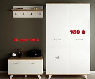 skaf dolab: 2 qapılı, Ağ, Açılan, Düz dolab — 1