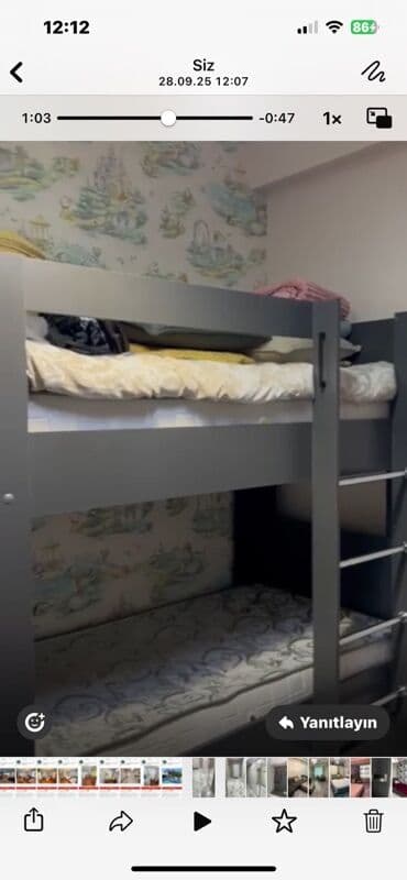 Oğlan və qız üçün, Çarpayı, Matras ilə, Siyirməsiz, Taxta