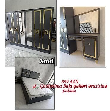 qar qizi: Yataq otağı mebel dəsti Tərkibi: - 6 qapılı, ortası güzgülü paltar — 1