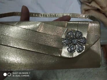 Eynəklər: Клатч женский Франция из золотой парчи с аксессуарами из камней — 9