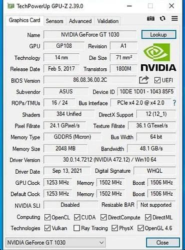videokartlar: ASUS istehsalı diskret videokart - Model ailəsi: ASUS (NVIDIA GeForce — 5