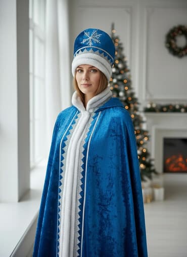 Yeni il/Snow Maiden (Qar qızı) temalı kostyum dəsti - Rəng: parlaq — 2