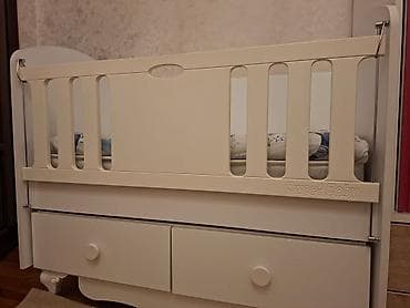 Uşaq mebeli: Oğlan və qız üçün, Dördbucaq, Beşik, Dəstsiz, Matras ilə, Yellənmə mexanizmsiz — 6