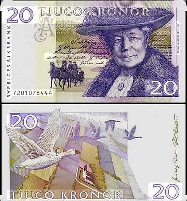 Искусство и коллекционирование: Məhsul: İsveç 20 krona banknotu (TJUGO KRONOR) Xüsusiyyətlər: - Ölkə — 1