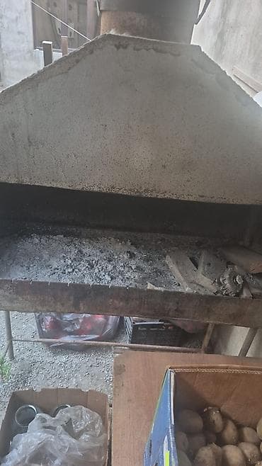 kebab: Metall soba-manqal – tüstü borulu, örtüklü - Material: qalın metal — 4