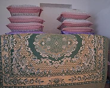 canta teze: 3 dene yorqan 3 dene boyuk dowek 2 dene balaca dowek 6 dende yasdig — 3