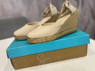 женские кроссовки на танкетке: YENIDIR. Bej rəngli qadın espadril sandal – platformalı və künc — 2