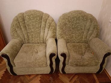 купить кресло раскладное бу: Б/у, Диван, 2 кресла, Без подьемного механизма, Раскладной — 2