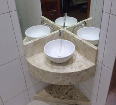 Душевые кабинки, душевые перегородки: Künc üçün kompak tualet/lavabo həlli – üçbucaq formalı künc lavabosu — 7