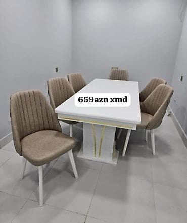 qapi seyif: Mətbəx üçün, Dördbucaq masa, 6 stul — 2