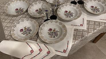 salat qablari: Nahar dəsti, rəng - Ağ, Farfor — 9