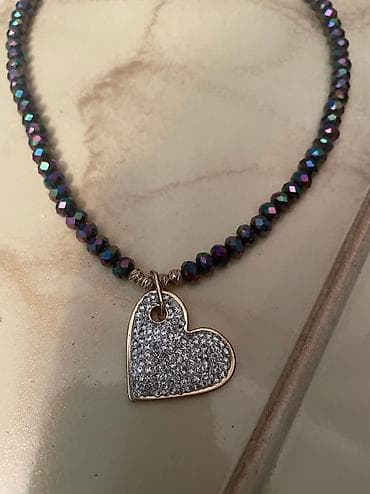 аксессуары из бисера: Ametist rengli daslarla boyunbagi,20 azn,cox gozel — 2