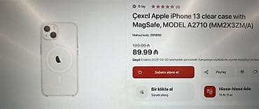 səs ucaldıcılar: Apple iPhone 13 Clear Case with MagSafe (Model A2710, MM2X3ZM/A) - — 3
