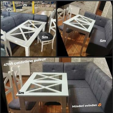 metbex ucun divan: ✔️Sifarişlə✔️ *✔️Kuxna üçün dest 1 masa 2 stul künc divan dəsti✨✨* ✔️ — 2