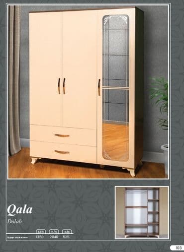 metbext dolabi: Yeni, Açılan, 3 qapılı Düz dolab, Qarderob, paltar dolabı, Türkiyə — 1