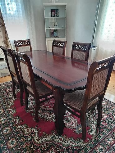 Qonaq otağı üçün, Açılmayan, Dördbucaq masa, 6 stul