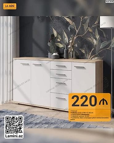taxta komod: LA MINI komod - Ölçülər: D 40 x H 80 x E 160 sm - Rəng seçimi — 1