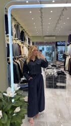 Digər qadın geyimləri: Başlıq: Qadın paltarı, cins dəst, tünd göy bir də qara rəngi var — 1